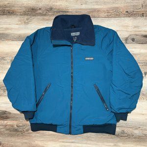 90s Vintage Lands' End SQUALL Nylon Thinsulate Fleece Lined Bomber Jacket Preppy